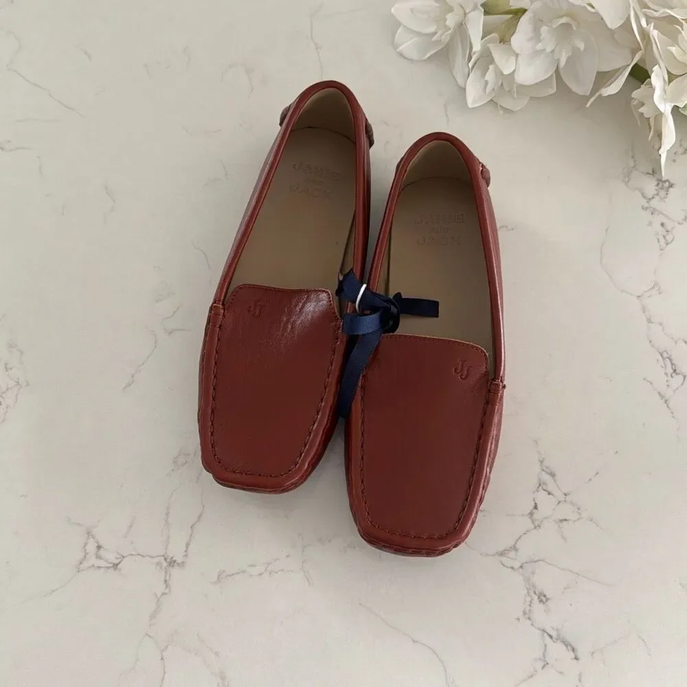 Janie and Jack Leather Driving Shoe in Brown Size 4K